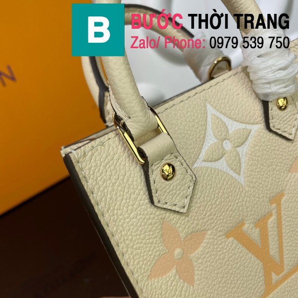 Túi xách LV Louis Vuitton Petit sac plat siêu cấp monogram màu trắng ngà size 14cm - M80449