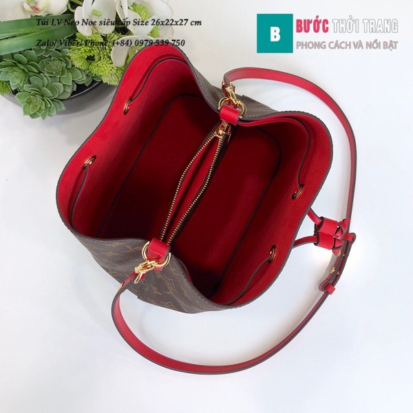 Túi xách LV Louis Vuitton Neo Noe siêu cấp dây màu đỏ size 26cm - M44021
