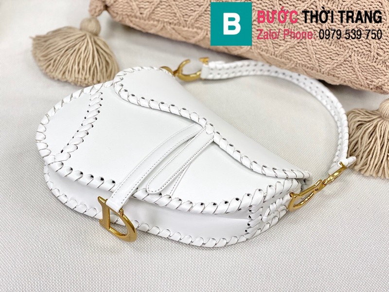 Túi xách Dior Saddle siêu cấp da bê màu trắng size 25.5cm - M0446