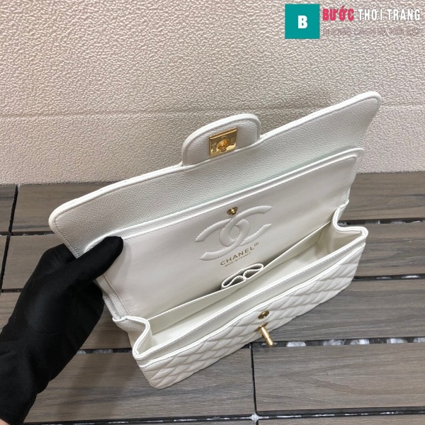 Túi xách Chanel Classic siêu cấp màu trắng size 25 cm - 1112