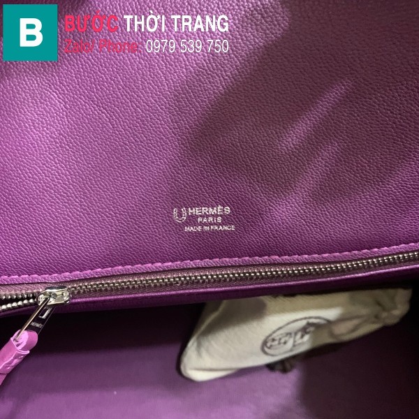 Túi xách Hermes Birkin siêu cấp da Togo màu tím size 30cm