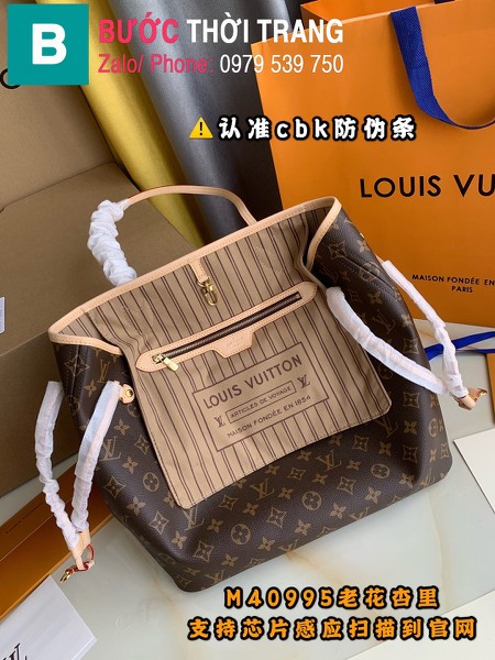 Túi xách Louis Vuitton Neverfull MM siêu cấp màu nâu họa tiết size 31 cm - M41358