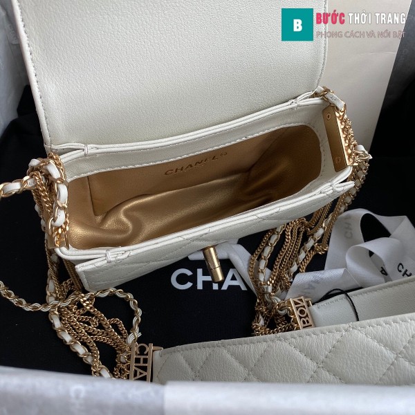 Túi xách Chanel Woke Classic Fap siêu cấp màu đen trắng cừu size 15 cm - AS2052