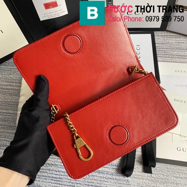 Túi xách Gucci Marmont mini bag siêu cấp màu đỏ size 18 cm - 488426 