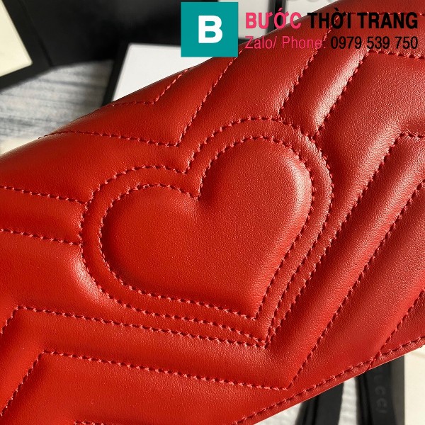 Túi xách Gucci Marmont mini bag siêu cấp màu đỏ size 18 cm - 488426 