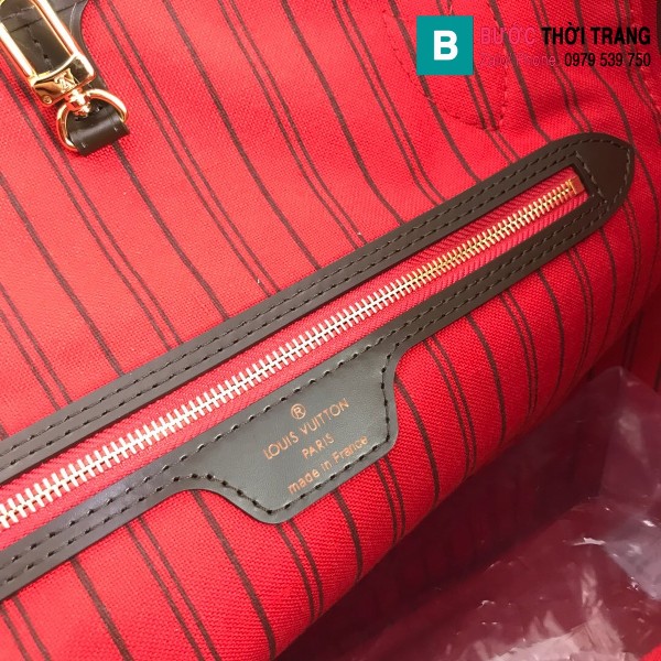 Túi xách Louis Vuitton Neverfull GM siêu cấp màu nâu kẻ cá rô size 40 cm - M40990