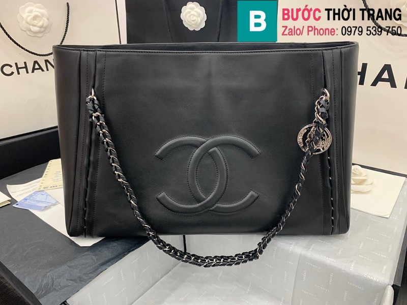 Túi xách Chanel tote bag siêu cấp da cừu màu đen size 42cm - AS8473