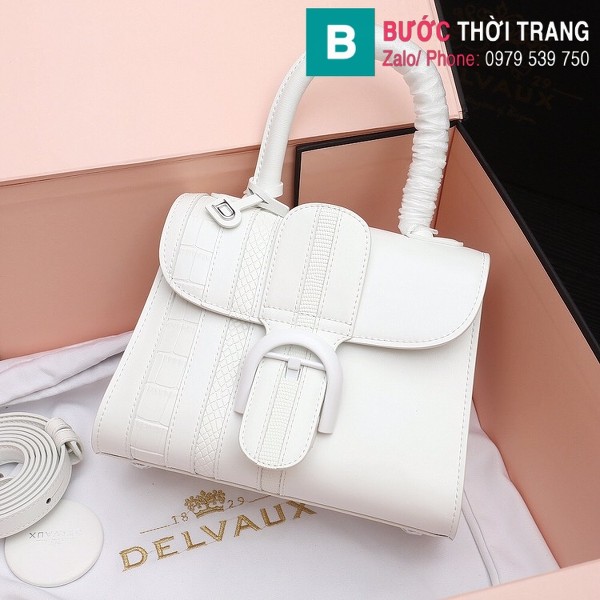 Túi xách Delvaux Le Brillant siêu cấp màu trắng size 20cm - DF0020