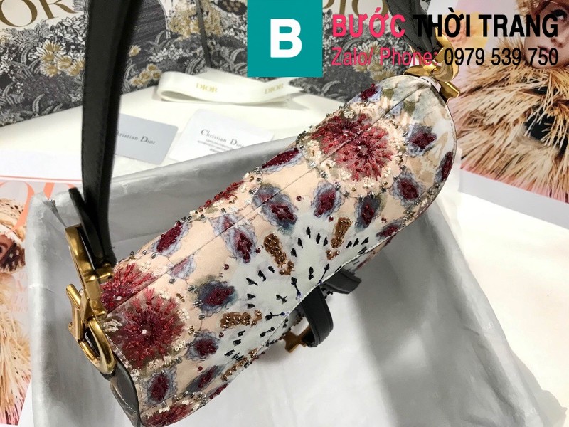 Túi xách Dior Saddle Bag siêu cấp chất liệu da bê màu hồng size 25.5cm