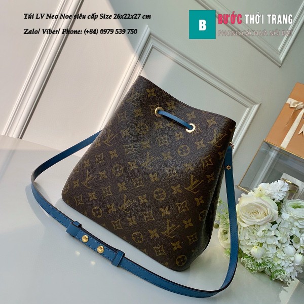 Túi xách LV Louis Vuitton Neo Noe siêu cấp dây màu xanh size 26cm - M43569