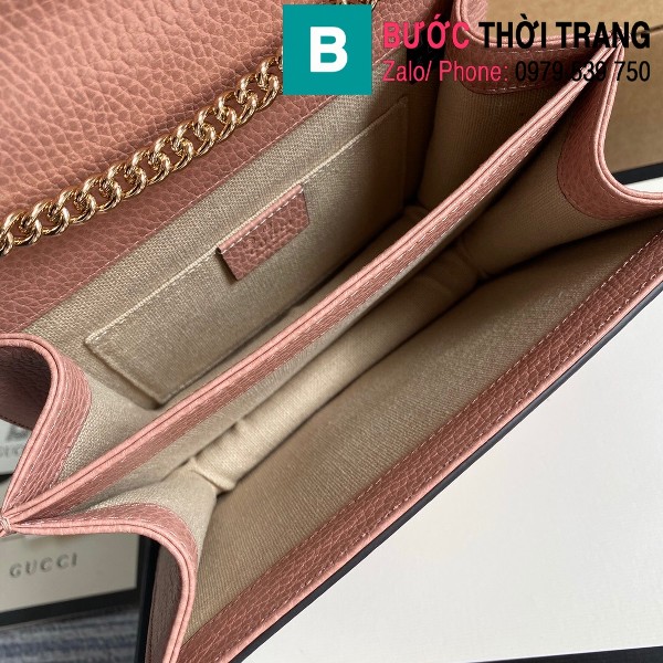 Túi đeo vai Gucci Interlocking G Chain siêu cấp màu hồng size 20 cm - 510304
