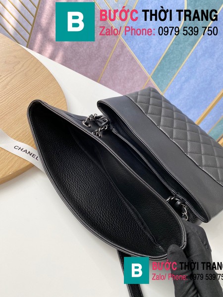 Túi đeo chéo Chanel Bag siêu cấp da cừu màu đen size 32cm - 7095