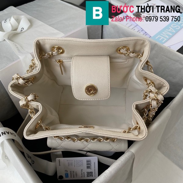 Túi xách Chanel siêu cấp da bê màu trắng size 22cm - AS2808