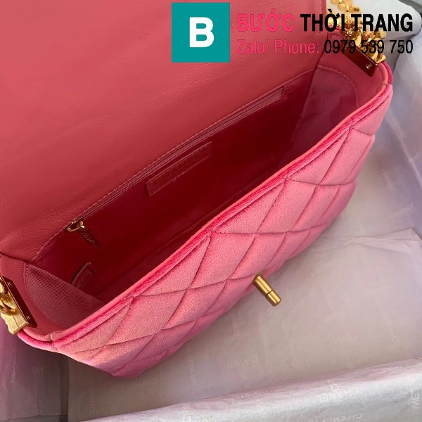  Túi xách Chanel Polding Bag siêu cấp màu hồng size 21 cm - AS2222