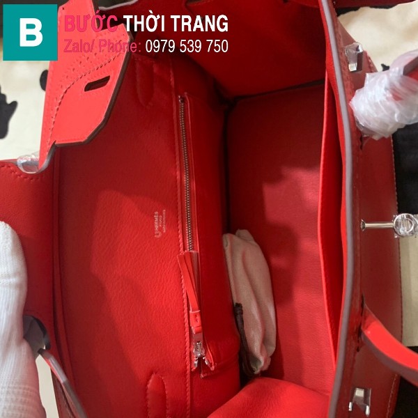  Túi xách Hermes Birkin siêu cấp da Togo màu đỏ size 30cm
