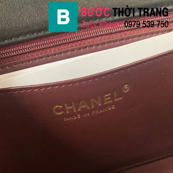 Túi đeo chéo Chanel siêu cấp mẫu mới da cừu màu đen size 23cm - AS1499
