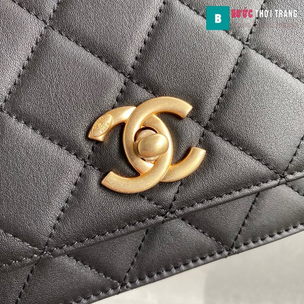 Túi xách Chanel Woke Classic Fap siêu cấp màu đen da cừu size 15 cm - AS2052