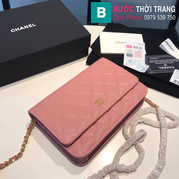 Túi xách Chanel Woc Falp Bag siêu cấp da cừu màu hồng nhạt size 19 cm 33814