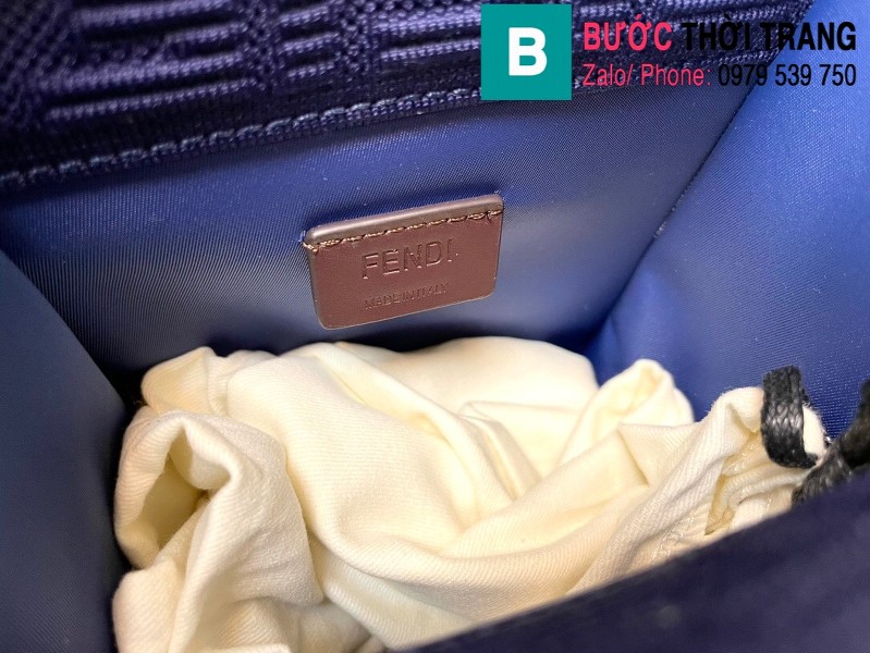 Túi xách Fendi tote mini siêu cấp da bê màu xanh size 18cm - 8376 