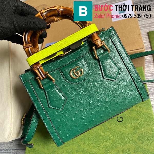 Túi xách Gucci diana mini tote bag siêu cấp màu xanh size 20cm - 655661 