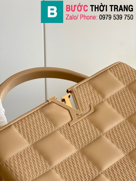 Túi xách Louis Vuitton Capucines BB siêu cấp da bê màu nude size 31.5cm - M48865