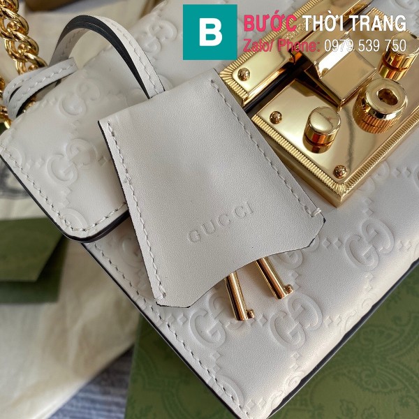 Túi xách Gucci Padlock small GG shoulder siêu cấp màu trắng size 20 cm - 409487
