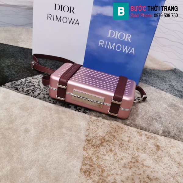 Túi xách Dior rimowa siêu cấp da bê màu nhôm hồng size 20 cm 