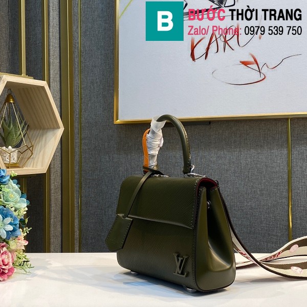 Túi xách Louis Vuitton Cluny siêu cấp da Epi màu rêu size 20cm - M58928 