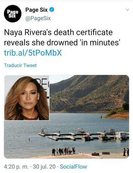 Naya Rivera muerte
