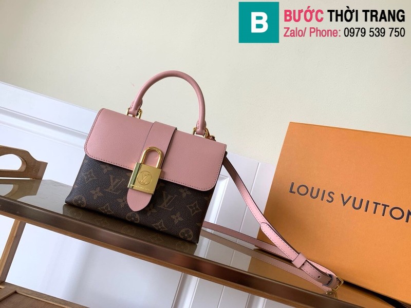 Túi xách Louis Vuitton Locky BB siêu cấp da bò màu hồng size 20 cm - M44080