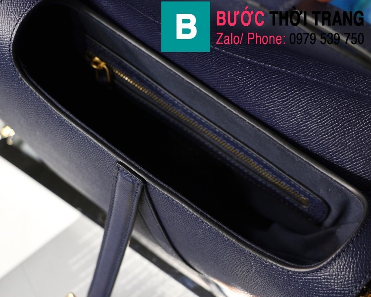 Túi xách Dior Saddle Bag siêu cấp chất liệu da bê màu xanh tím than size 25.5cm 