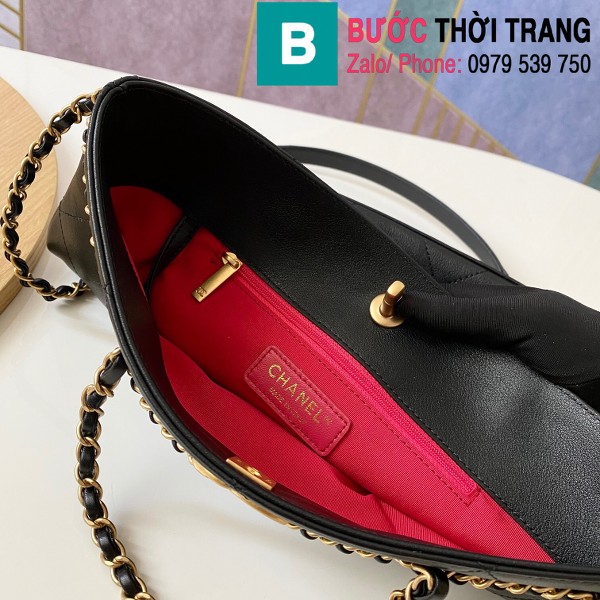 Túi xách Chanel Small Tote bag siêu cấp da bê màu đen size 31cm - AS2374 