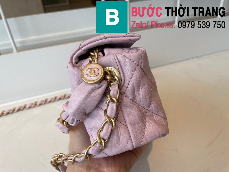 Túi xách Chanel Small Hobo Bag siêu cấp da cừu màu hồng size 19cm - AS2479 