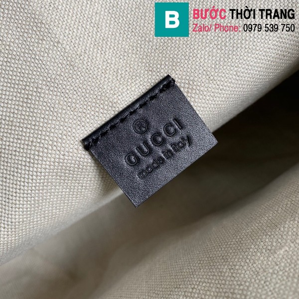 Túi xách Gucci embossed belt bag siêu cấp da bê màu đen size 28cm - 645093