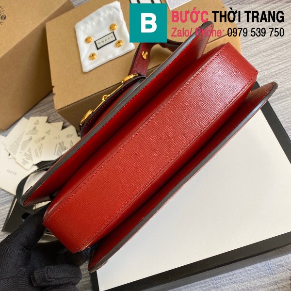 Túi xách Gucci Horsebit 1955 shoulder bag siêu cấp màu be viền đỏ size 25 cm - 602204
