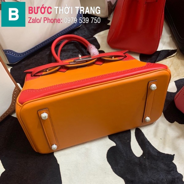 Túi xách Hermes Birkin siêu cấp da Togo màu cam size 30cm 