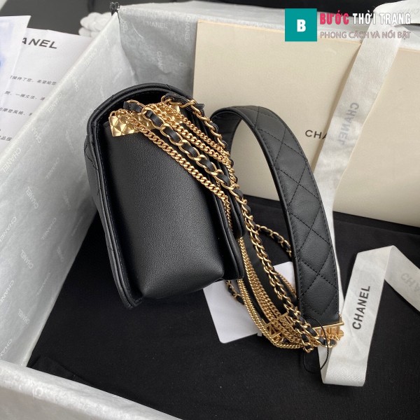 Túi xách Chanel Woke Classic Fap siêu cấp màu đen da cừu size 15 cm - AS2052