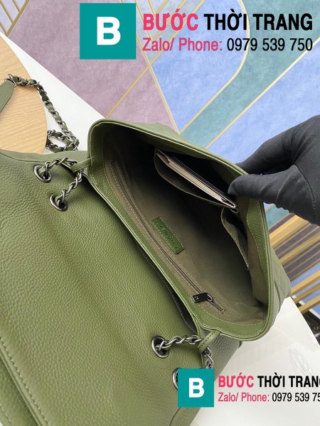 Túi đeo chéo Chanel Bag siêu cấp da cừu màu rêu size 32cm - 7095 