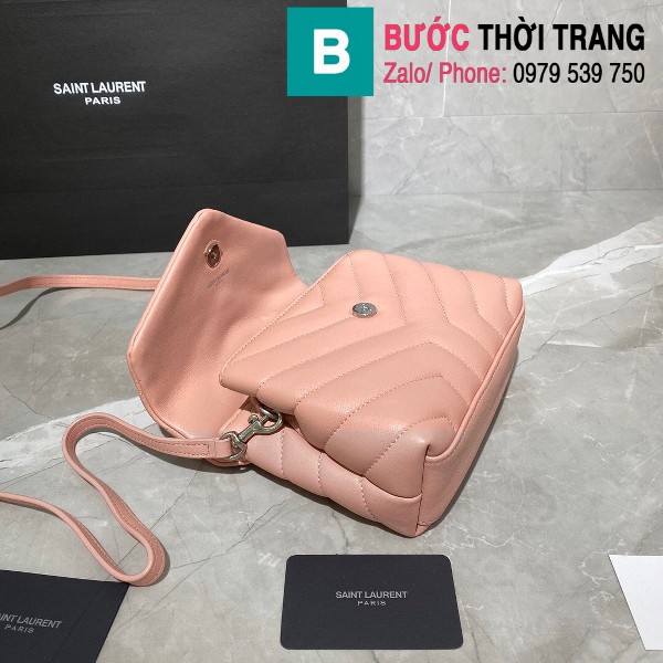 Túi xách YSL Saint Laurent LouLou bag siêu cấp màu hồng size 20cm - 467072