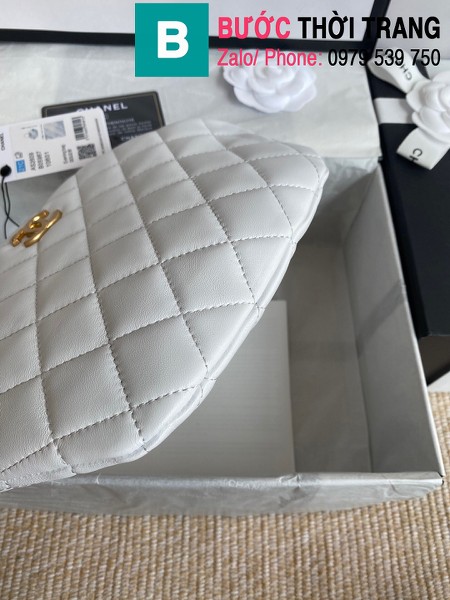 Túi xách Chanel clutch siêu cấp da cừu màu trắng size 30cm - AS2609 
