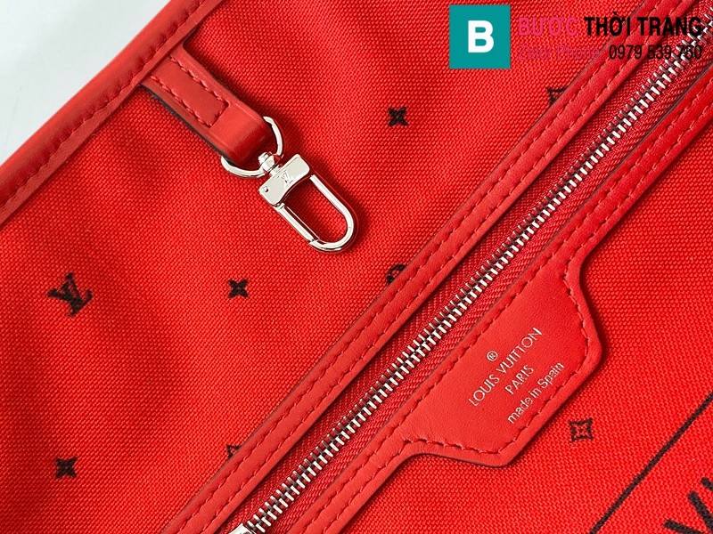 Túi xách Louis Vuitton Escale Neverfull MM siêu cấp màu đỏ size 31 cm - M45127