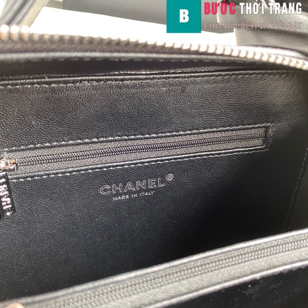 Túi xách Chanel Vanity case bag siêu cấp màu đen size 21 cm - 93343