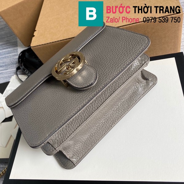 Túi đeo vai Gucci Interlocking G Chain siêu cấp màu ghi size 20 cm - 510304
