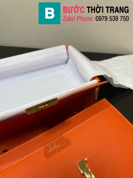 Túi xách Hermes Constance siêu cấp da epsom màu cam size 20.5cm 