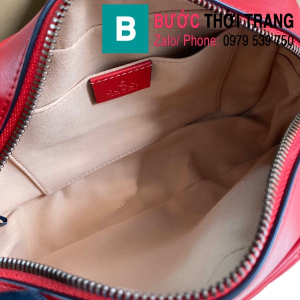 Túi xách Gucci Marmont small matelassé shoulder bag siêu cấp màu đỏ size 24cm - 447632
