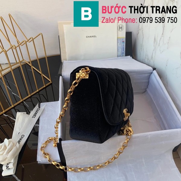  Túi xách Chanel Polding Bag siêu cấp màu đen size 21 cm - AS2222 