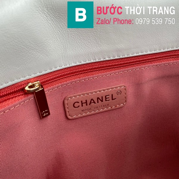 Túi xách Chanel Large Flap Bag siêu cấp da cừu màu trắng size 31 cm - AS2316