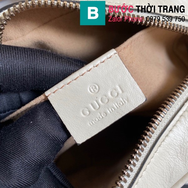 Túi xách Gucci Marmont matelassé mini bag siêu cấp màu trắng size 18 cm - 448065