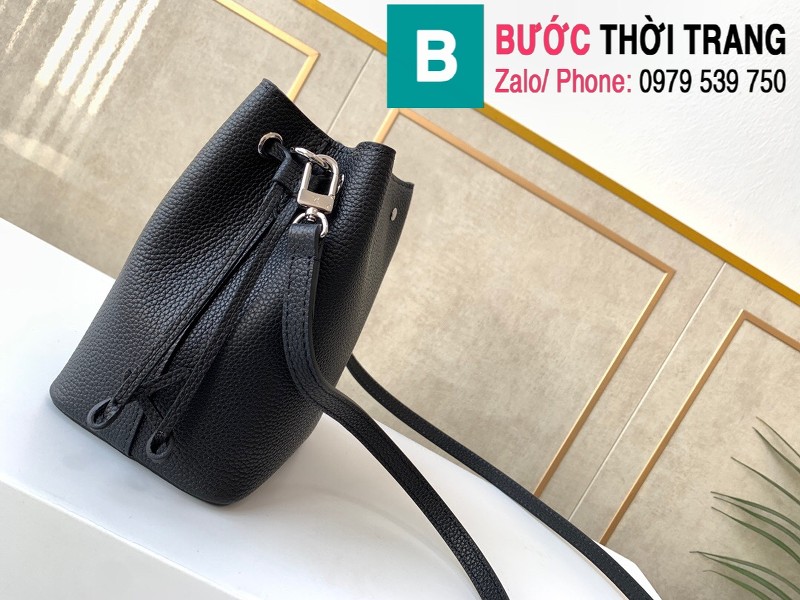 Túi xách LV Louis Vuitton Nano Lockme Bucket siêu cấp da bê màu đen size 13.5cm - M68709 