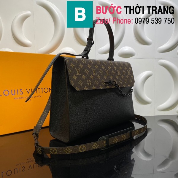Túi LV Louis Vuitton Robusto Briefcase siêu cấp da bê màu đen size 40cm - M30591